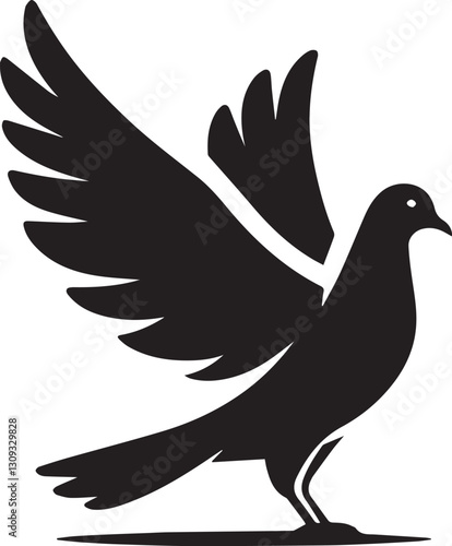 Wallpaper Mural black dove bird clip art vector, dove bird silhouette vector, dove bird vector illustration, dove bird logo vector, dove bird vector icon, dove bird silhouette vector isolated on white background full Torontodigital.ca