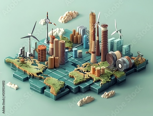 A conceptual illustration the price energy increasing while clean energy solutions expand globally photo