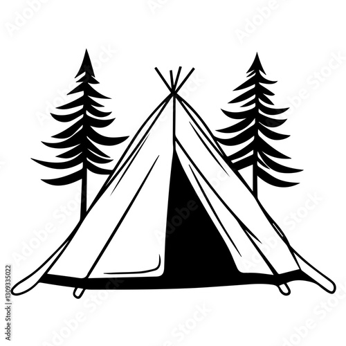 Camping Tent Silhouette: High-Quality Images & Vectors for Outdoor Designs
