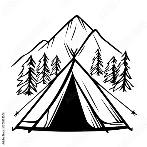 Camping Tent Silhouette: High-Quality Images & Vectors for Outdoor Designs
