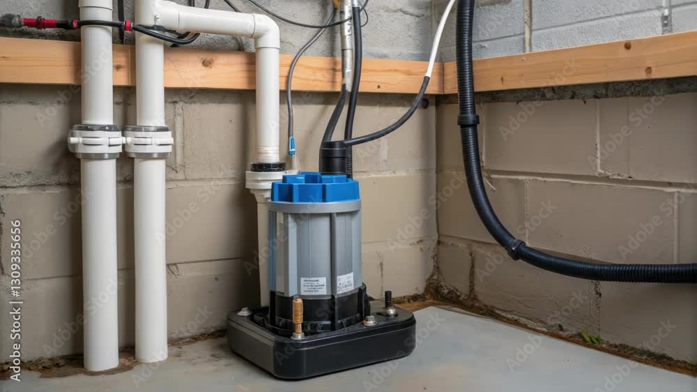 Powerful radon mitigation system actively removing cancer causing radon gas from a residential basement, ensuring a healthy and safe indoor environment