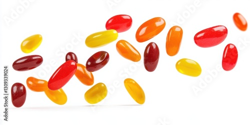 Wallpaper Mural Jelly beans scattering mid-air isolated on white background Torontodigital.ca
