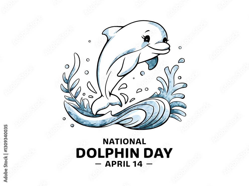 Fototapeta premium national dolphin day concept background.