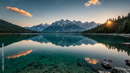 sunrise over the lake