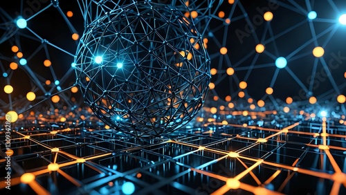 abstract technology particles background