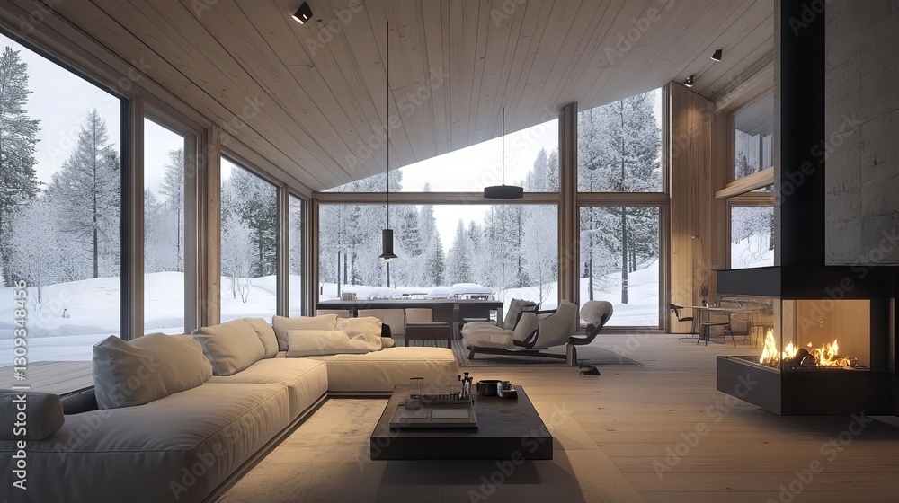 Fototapeta premium Modern style cozy house