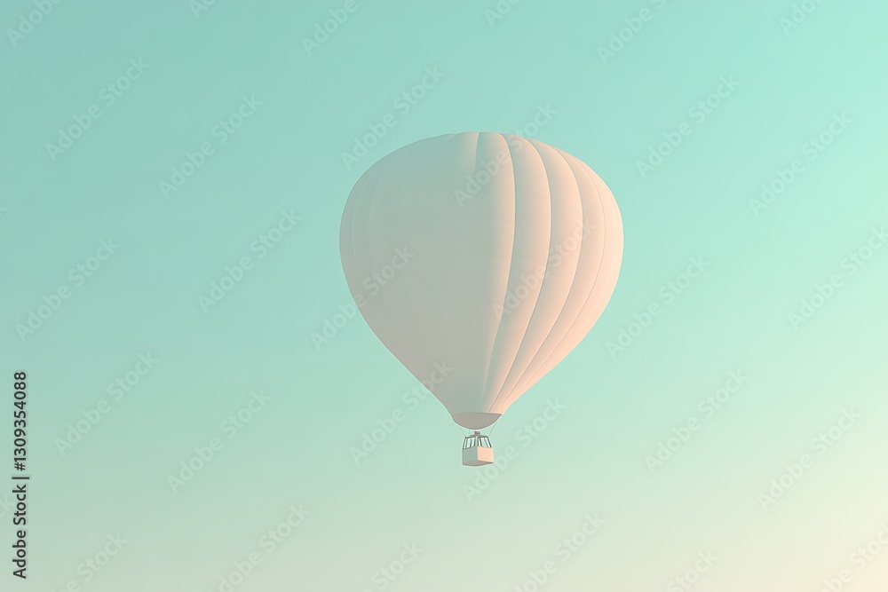 Obraz premium Serene Hot Air Balloon Soaring in Pastel Sky