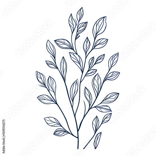 Elegant Floral Branches with Soft Blue Background