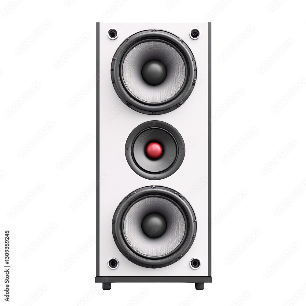 A speaker with three black speakers on it and a red circle. A speaker with three black speakers on it and a red circle.