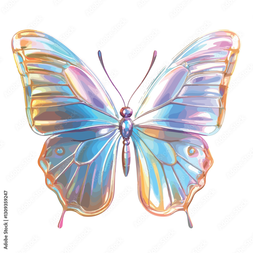 Gleaming Butterfly Fluid Holographic Iridescent 3D Render Gleaming Butterfly Fluid Holographic Iridescent 3D Render