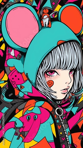 Y2K-Inspired Anime Character