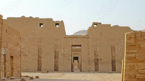 Temple of Medinet Habu. Egypt, Luxor. The Mortuary Temple of Ramesses III at Medinet Habu is an important New Kingdom period structure in the West Bank of Luxor in Egypt.