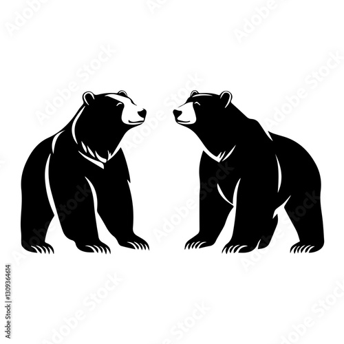 Bear Silhouettes in Wildlife Art: A Symbol of Strength & Nature
