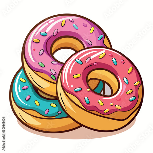 illustration-of-doughnuts-isolated-on-white-backgr.eps