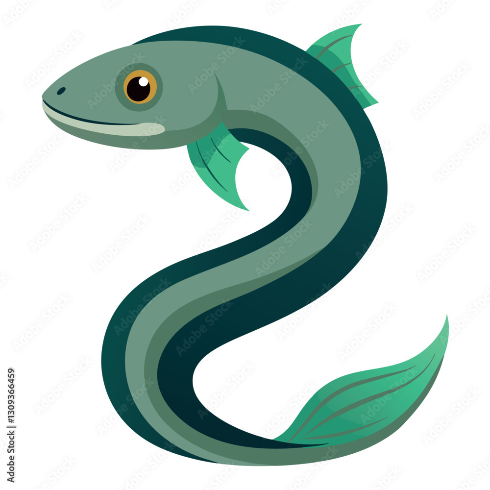 Fototapeta premium illustration-of-eel-isolated-on-white-background-- (2).eps