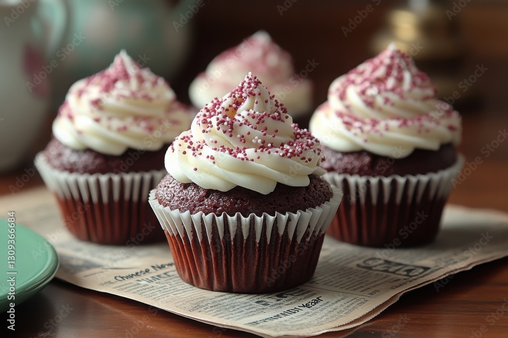 Delicious cupcakes with creamy frosting and colorful sprinkles perfect for a sweet treat or celebration Delicious cupcakes with creamy frosting and colorful sprinkles perfect for a sweet treat or celebration
