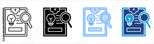 Research Icon Set Multiple Style Collection