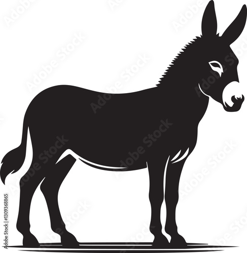 black donkey clip art vector, black donkey silhouette vector, donkey vector illustration, donkey logo vector, donkey vector icon, donkey silhouette vector isolated on white background full body