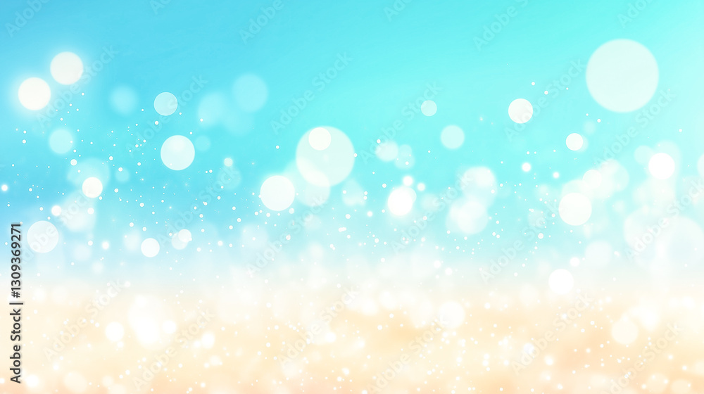 Blur tropical beach with bokeh sun light wave abstract background. Copy space of outdoor summer vacation and travel adventure concept. Vintage tone filter effect color style.