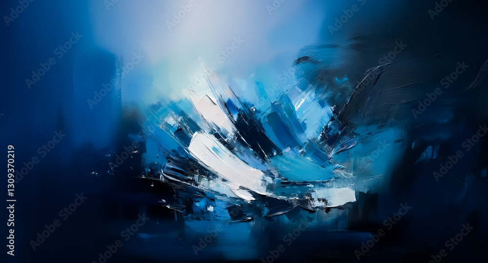 Abstract background with dynamic brushstrokes in shades of blue and white. Expressive painting with a textured and artistic feel. Abstract background with dynamic brushstrokes in shades of blue and white. Expressive painting with a textured and artistic feel.
