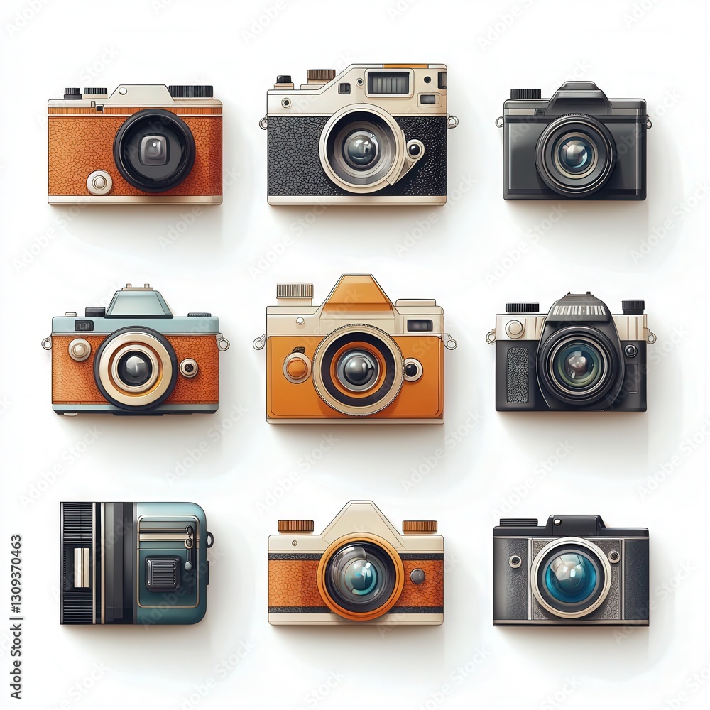 Photography icon set cut out isolated on white background Photography icon set cut out isolated on white background