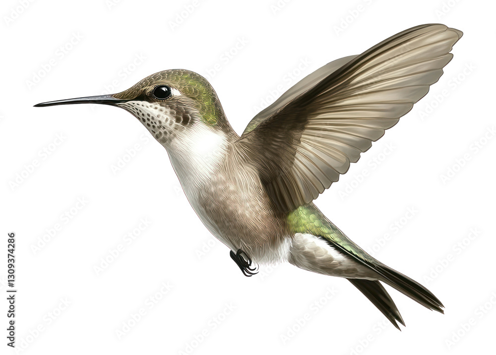 Naklejka premium PNG Hummingbird illustration wildlife feathers.