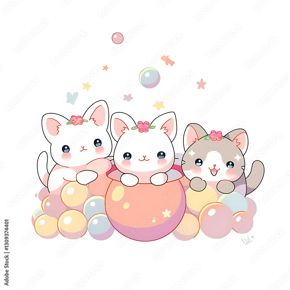 Playful and whimsical cat illustrations in vibrant and minimalist designs Playful and whimsical cat illustrations in vibrant and minimalist designs