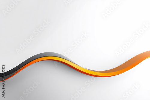 Abstract Curved Orange Wave Design on White Background Modern Minimalist Elegant Flowing Lines Graphic Element