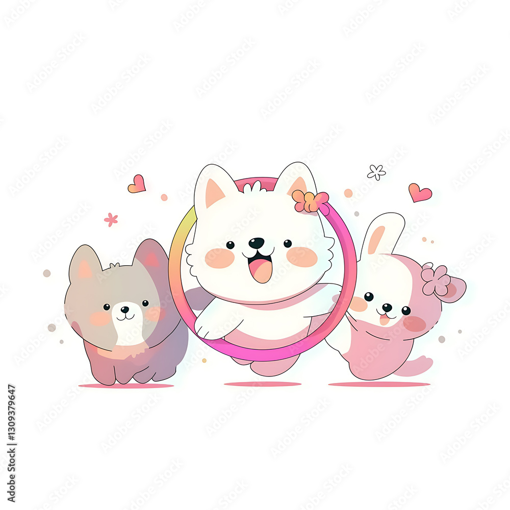 Playful and whimsical dog illustrations in vibrant and minimalist designs. Playful and whimsical dog illustrations in vibrant and minimalist designs.