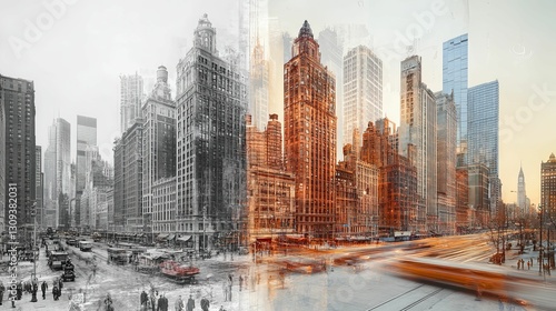 Cityscape Evolution Then And Now Urban Development Transformation