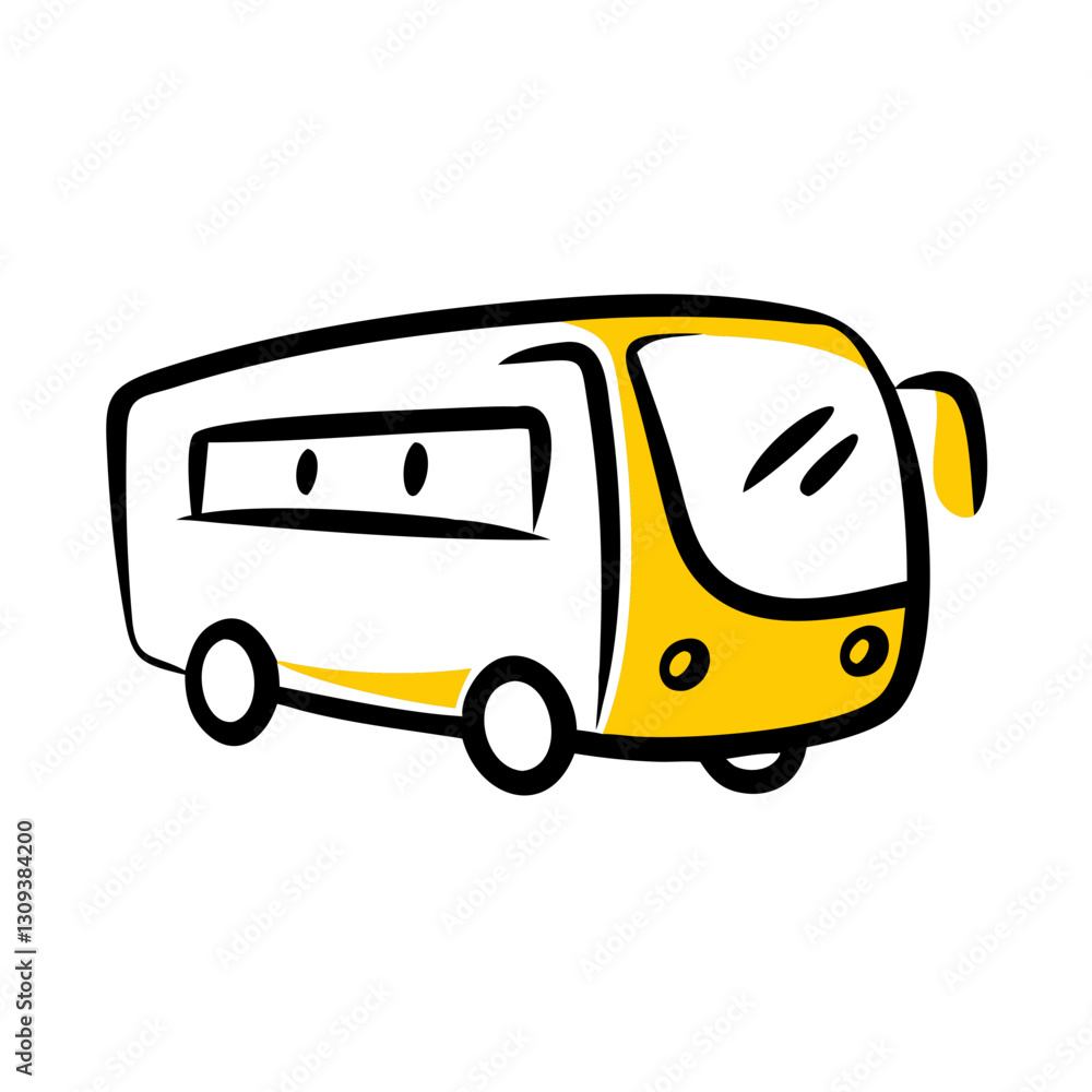 Hand-Drawn Tour Bus Icon – Clipart for Travel, Tourism, and Transportation Services Hand-Drawn Tour Bus Icon – Clipart for Travel, Tourism, and Transportation Services