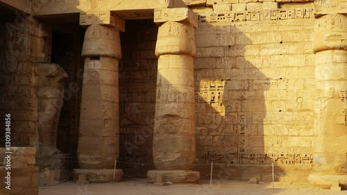 Temple of Medinet Habu. Egypt, Luxor. The Mortuary Temple of Ramesses III at Medinet Habu is an important New Kingdom period structure in the West Bank of Luxor in Egypt.