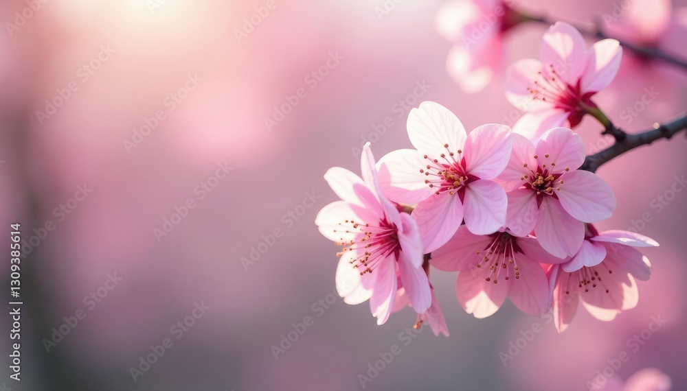custom made wallpaper toronto digitalPink cherry blossoms gently swaying in spring breeze, delicate, pastel