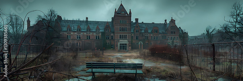 Specter of Isolation - A Foreboding View of an Old Psychiatric Hospital photo