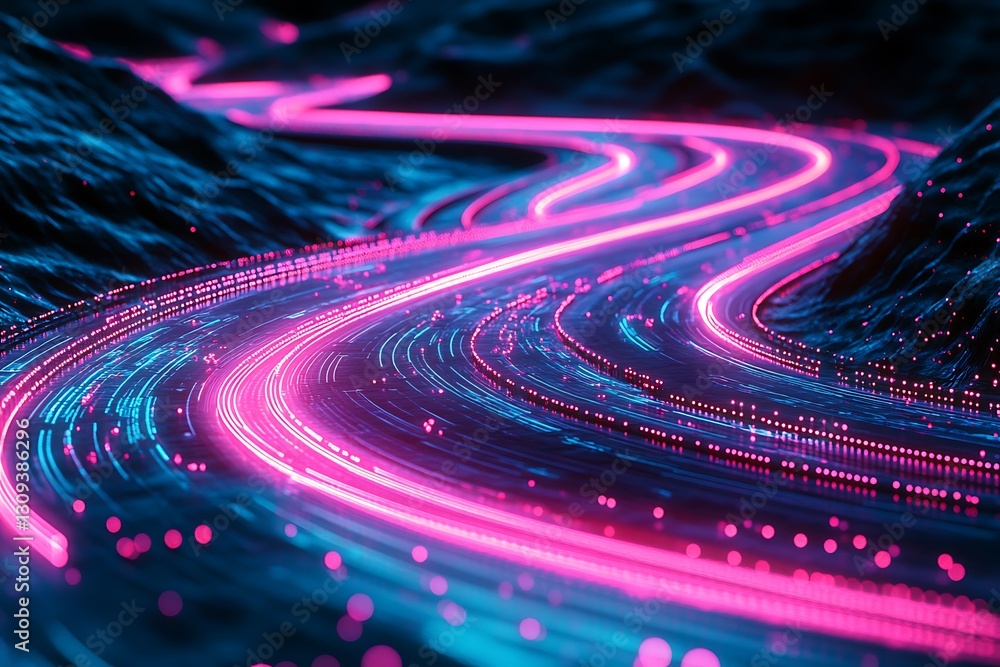 Fototapeta premium Abstract Glowing Data Paths