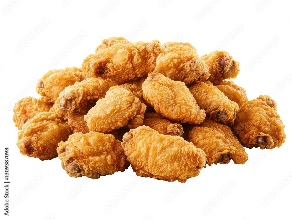 Isolated Pile of Crispy Fried Chicken Wings Isolated Pile of Crispy Fried Chicken Wings