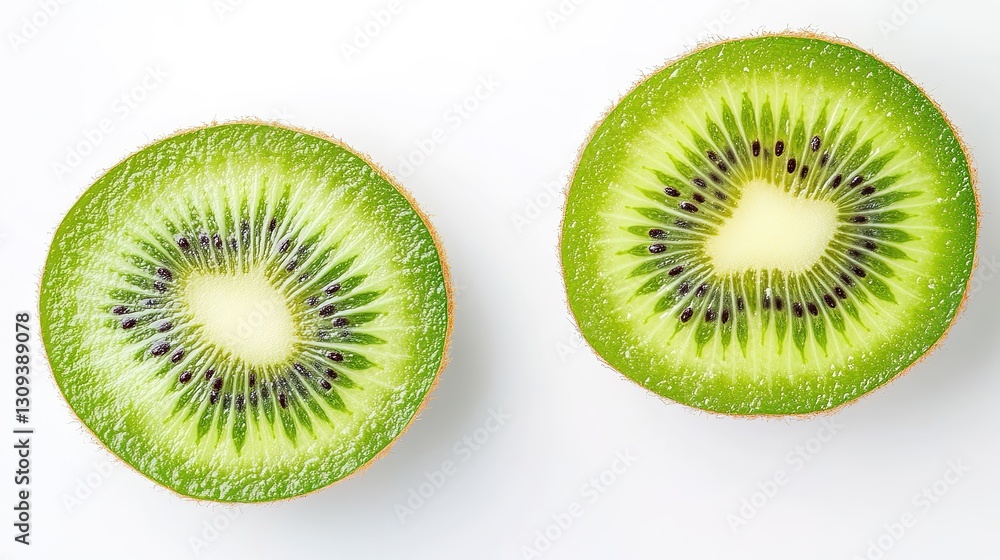Fototapeta premium Fresh Kiwi Halves in Minimalist Composition, Showcasing Natural Beauty and Simplicity