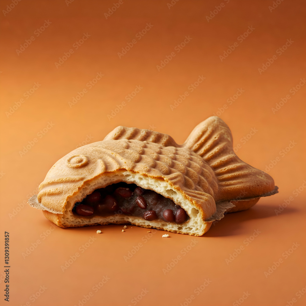 Bungeoppang (붕어빵) - Fish-Shaped Bread Filled with Red Bean Paste, Traditional Korean Snack, Golden Brown Crust, Sweet Red Bean Filling, Crispy Texture, Studio Shot, White Background Bungeoppang (붕어빵) - Fish-Shaped Bread Filled with Red Bean Paste, Traditional Korean Snack, Golden Brown Crust, Sweet Red Bean Filling, Crispy Texture, Studio Shot, White Background