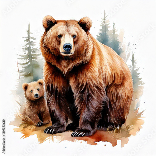 森のクマさん親子