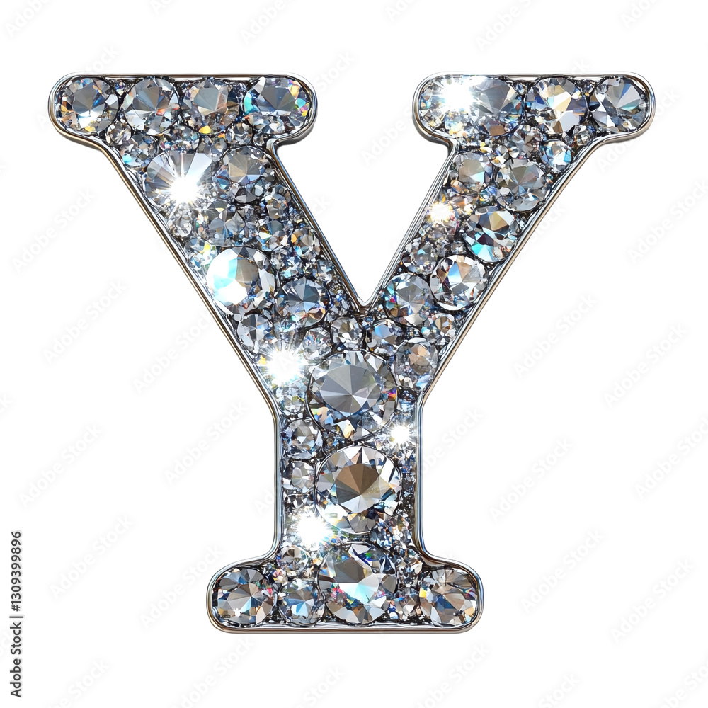 Fototapeta premium a large letter Y made entirely of diamonds.