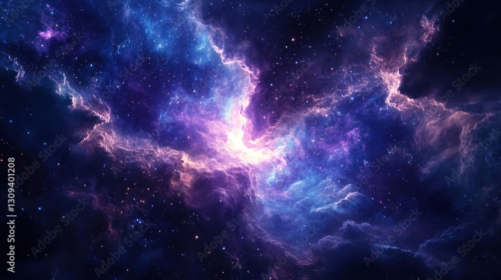 A cosmic nebula swirling in deep space, vast and awe-inspiring A cosmic nebula swirling in deep space, vast and awe-inspiring