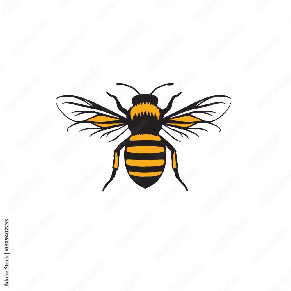 Obraz premium Honey bee cute abstract line art luxury logo symbol vector graphic design illustration.