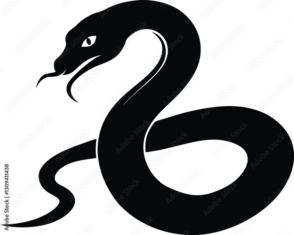 Snake silhouette,Snake simple flat vector Snake silhouette,Snake simple flat vector