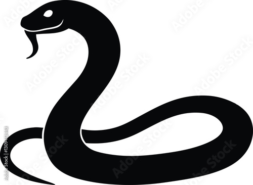 Snake silhouette,Snake simple flat vector