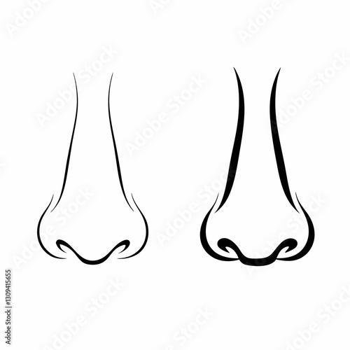 Minimalist Elegant Simple Nose Line Art Design,