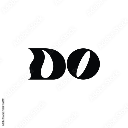 DO monogram logo design letter text name symbol monochrome logotype alphabet character simple logo