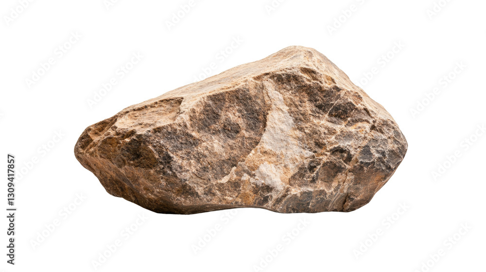 Fototapeta premium A large rock sits on a white background