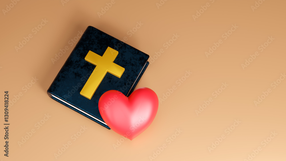 Obraz premium Pray and seek the blessings of God, the holy bible. Concept of hope, faith, christianity, religion, church online. Eucharist therapy bless god helping repent catholic easter lent mind pray.3d render