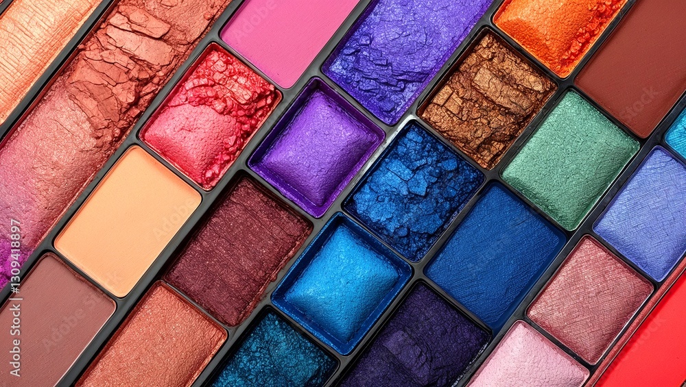 Fototapeta premium Vibrant eyeshadow swatches perfect for makeup inspiration
