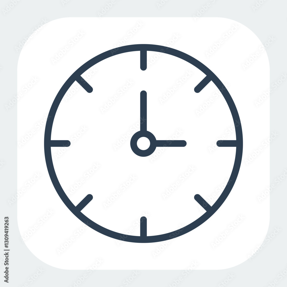 clock icon in black line style